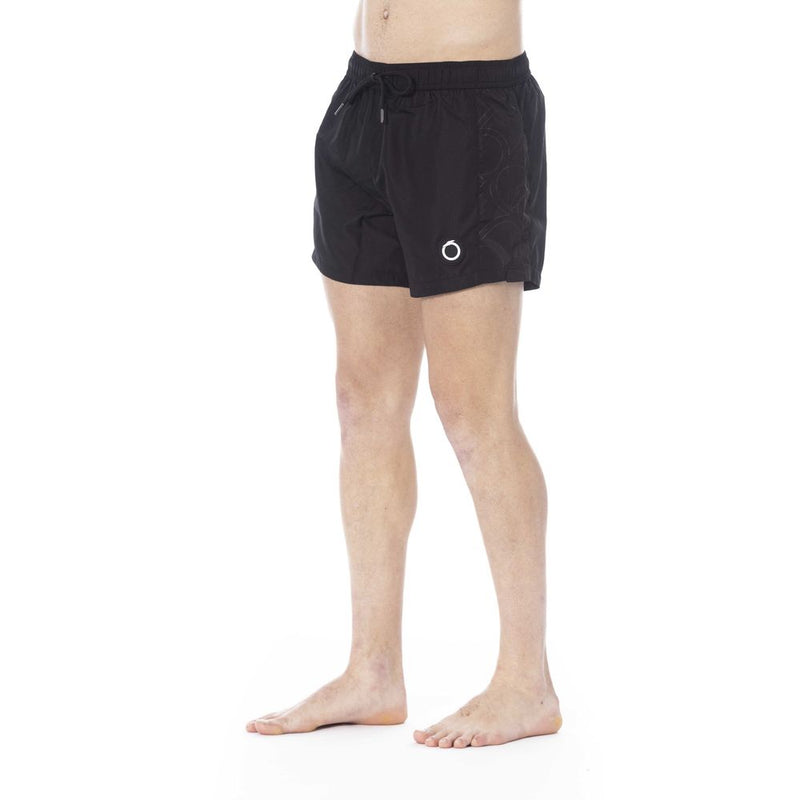 Trussardi Beachwear Black Polyester Men Swim Trunk