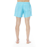 Trussardi Beachwear Light Blue Polyester Men Swim Trunk