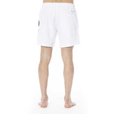 Trussardi Beachwear White Polyester Men Swim Trunk