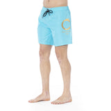 Trussardi Beachwear Light Blue Polyester Men Swim Trunk