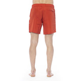 Trussardi Beachwear Red Polyester Men Swim Trunk