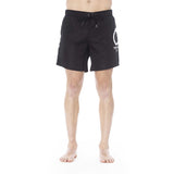 Trussardi Beachwear Black Polyester Men's Swim Trunk