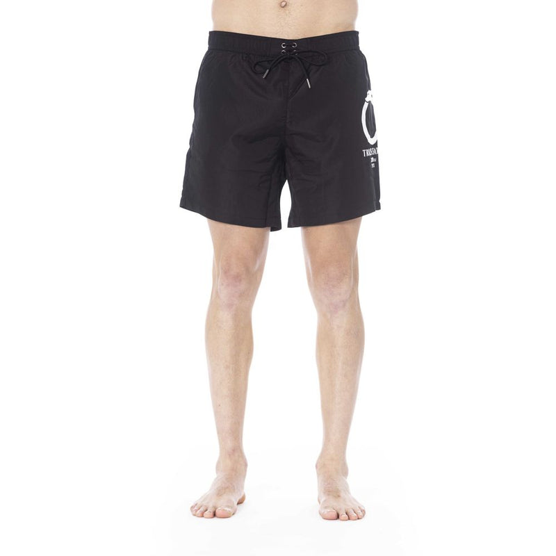 Trussardi Beachwear Black Polyester Men's Swim Trunk