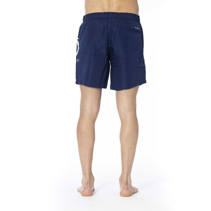 Trussardi Beachwear Blue Polyester Men Swim Trunk