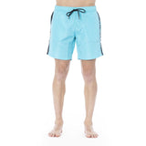 Trussardi Beachwear Light Blue Polyester Men Swim Trunk