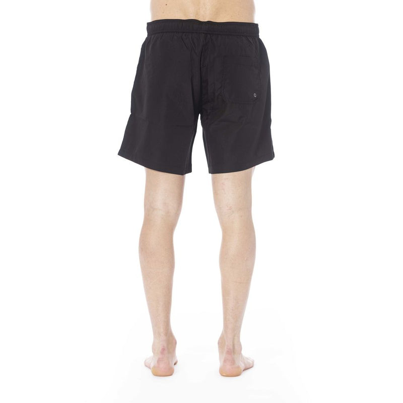 Trussardi Beachwear Black Polyester Men Swim Trunk