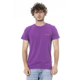 Trussardi Beachwear Purple Cotton Men T-Shirt