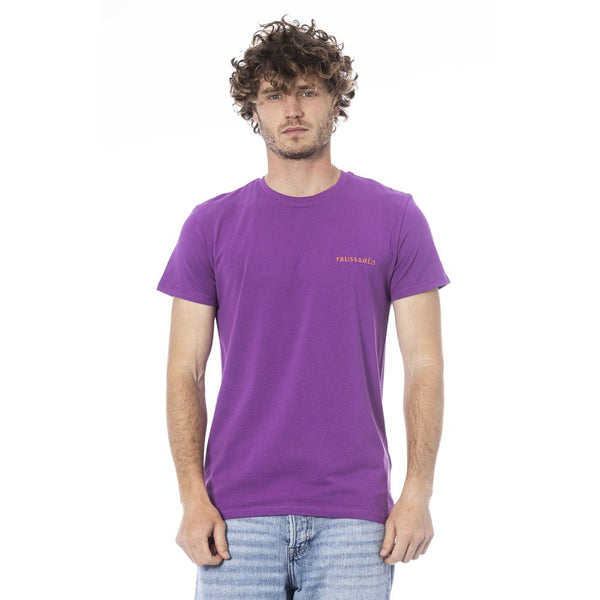 Trussardi Beachwear Purple Cotton Men T-Shirt