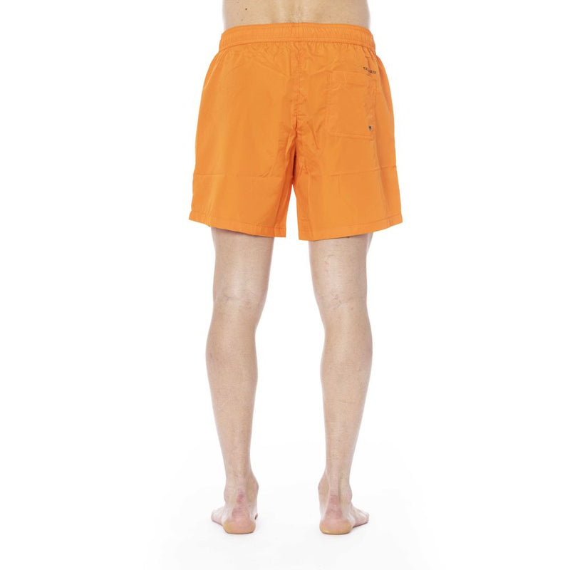 Trussardi Beachwear Orange Polyester Men Swim Trunk