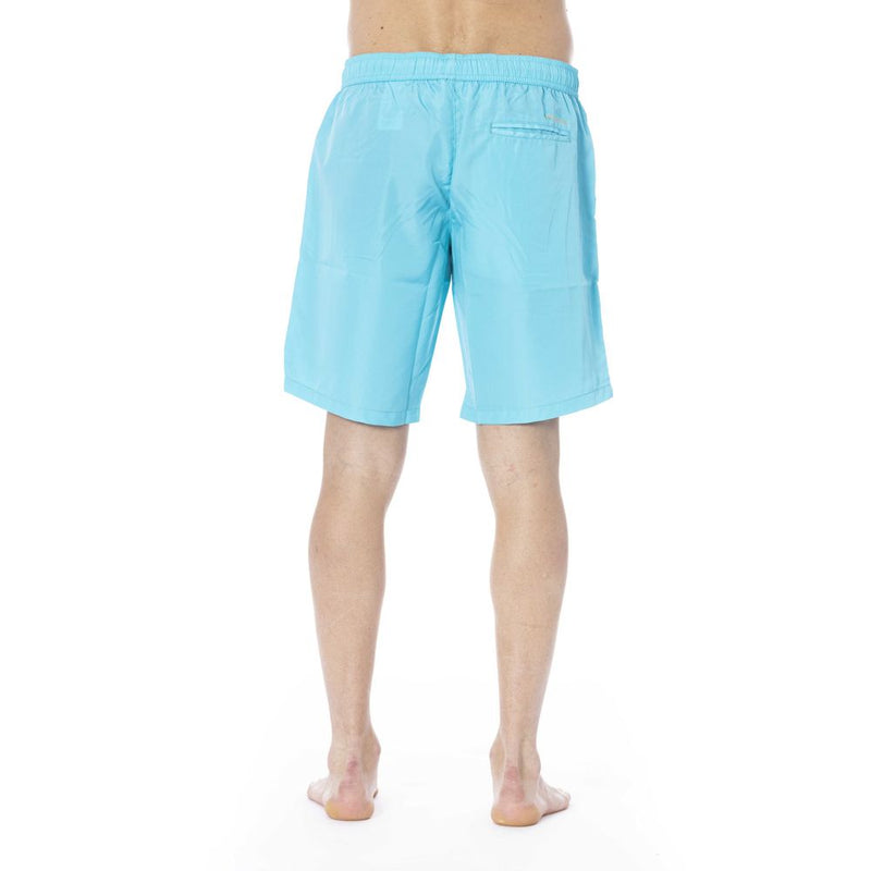 Trussardi Beachwear Light Blue Polyester Men Swimwear