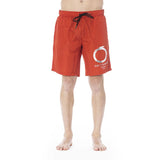 Trussardi Beachwear Red Polyester Men Swim Trunk