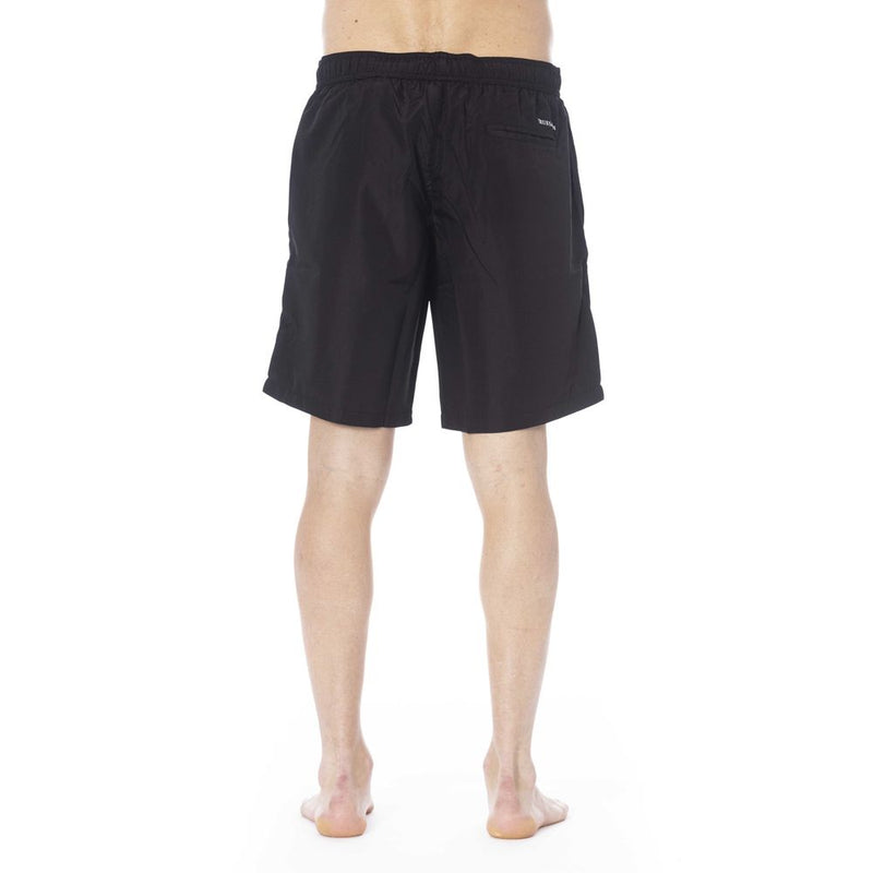 Trussardi Beachwear Black Polyester Men Swim Trunk