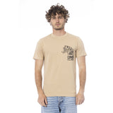 Cavalli Class Beige Cotton Men T-Shirt