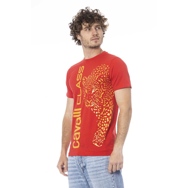 Cavalli Class Red Cotton Men T-Shirt