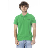 Cavalli Class Green Cotton Men Polo Shirt