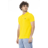 Cavalli Class Yellow Cotton Men Polo Shirt