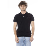 Cavalli Class Black Cotton Men Polo Shirt