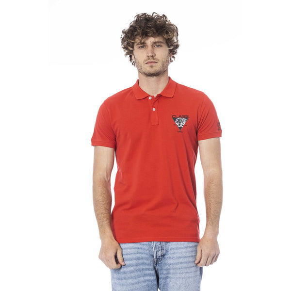 Cavalli Class Red Cotton Men Polo Shirt