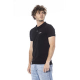 Cavalli Class Black Cotton Men Polo Shirt