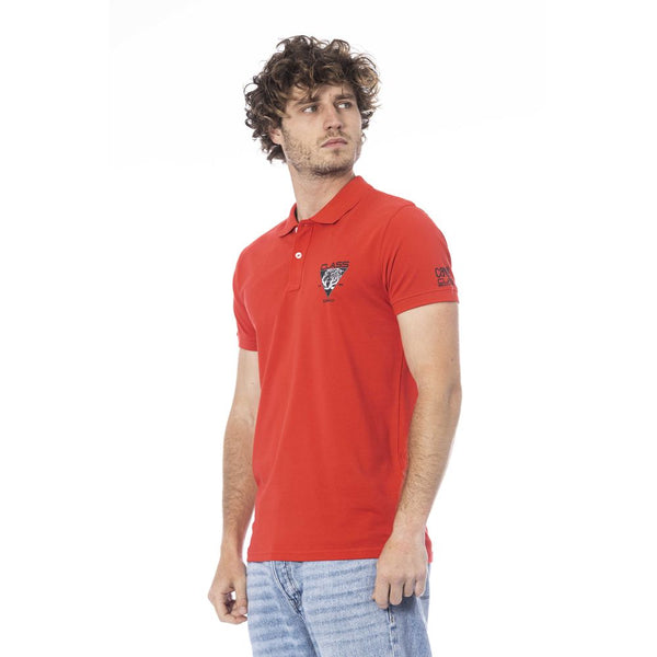 Cavalli Class Red Cotton Men Polo Shirt