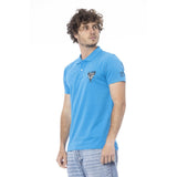 Cavalli Class Light Blue Cotton Men Polo