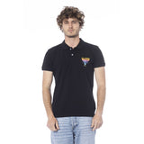 Cavalli Class Black Cotton Men Polo Shirt