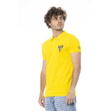 Cavalli Class Yellow Cotton Men Polo Shirt