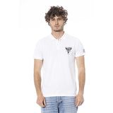 Cavalli Class White Cotton Men Polo Shirt