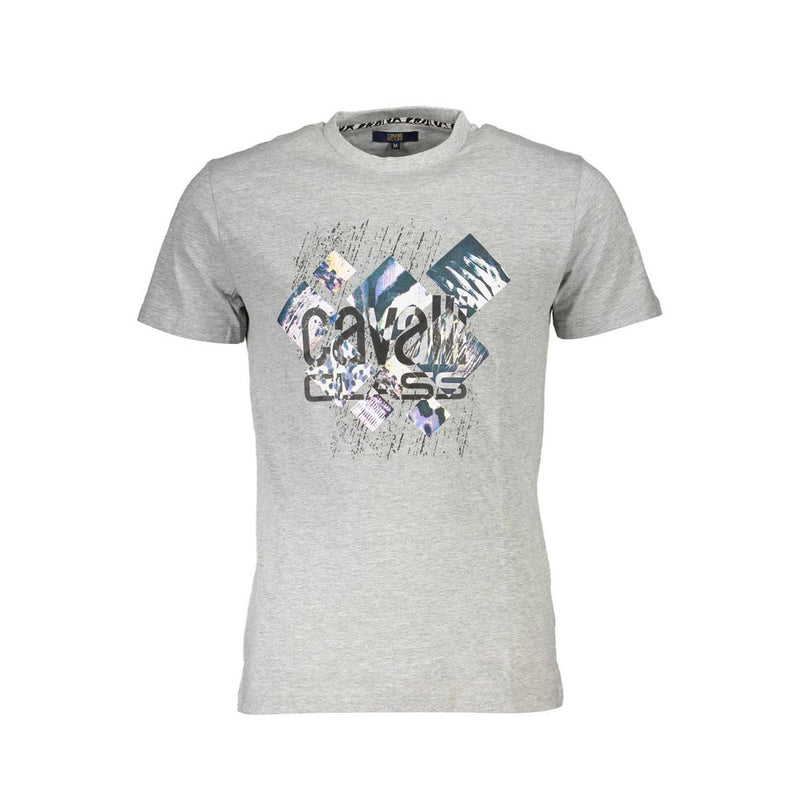 Cavalli Class Gray Cotton T-Shirt