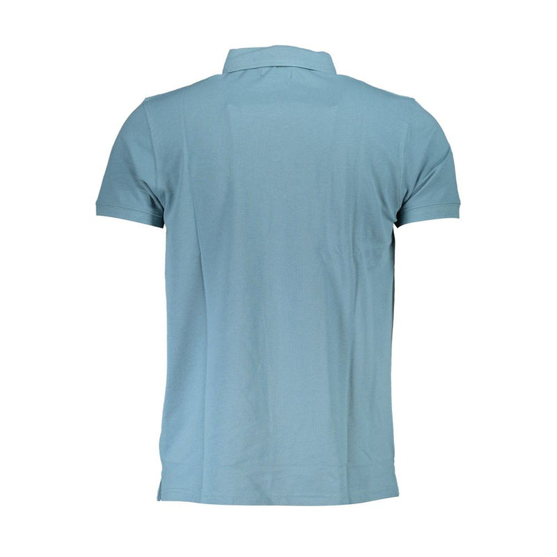 Cavalli Class Light Blue Cotton Polo Shirt