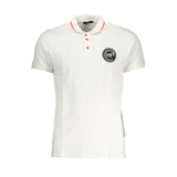 Cavalli Class White Cotton Polo Shirt