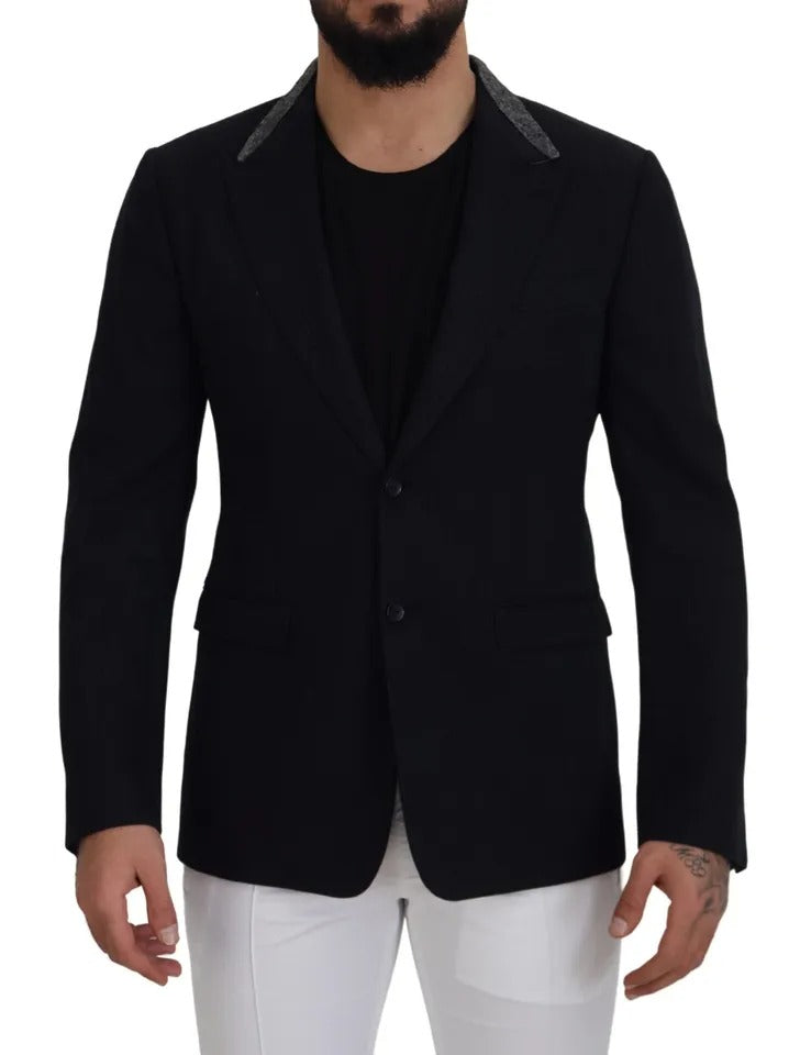 Dolce & Gabbana Black Wool Single Breasted Tuxedo Blazer