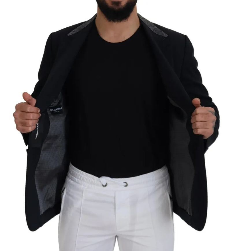 Dolce & Gabbana Black Wool Single Breasted Tuxedo Blazer