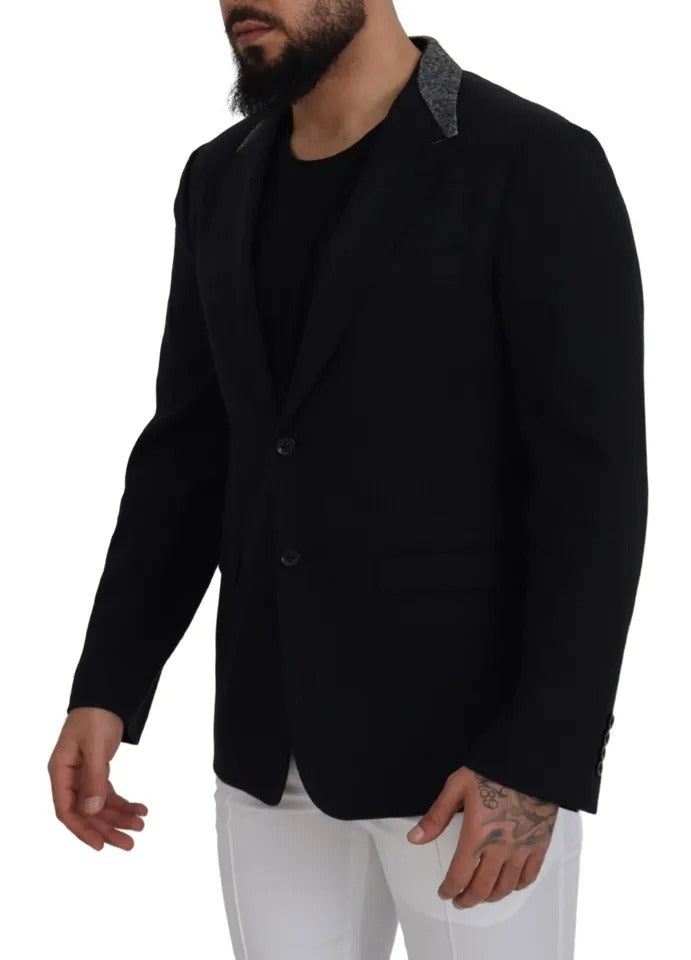 Dolce & Gabbana Black Wool Single Breasted Tuxedo Blazer