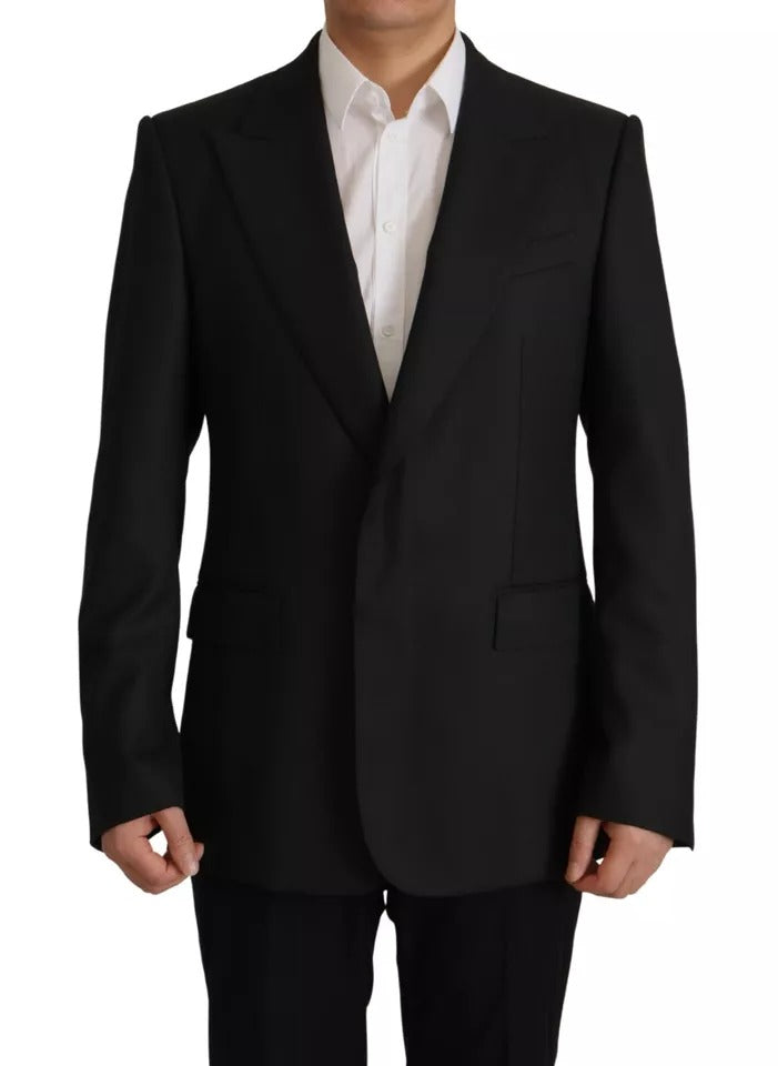 Dolce & Gabbana Black Polyester Single Breasted BlazerJacket