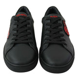 Dolce & Gabbana Black Leather Di Calfskin Sneaker