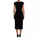 Dolce & Gabbana Black Viscose Sleeveless Bodycon Midi Dress