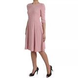 Dolce & Gabbana Pink A-line Flare Viscose Short Sleeves Dress