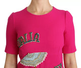 Dolce & Gabbana Pink Italia Forever Crystal Sheath Dress