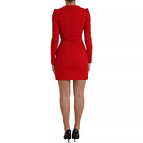 Dolce & Gabbana Red Sacred Heart Viscose Bodycon Mini Dress