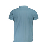 Cavalli Class Light Blue Cotton Polo Shirt