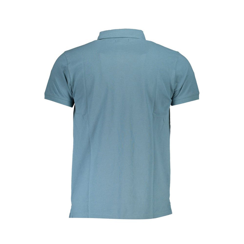 Cavalli Class Light Blue Cotton Polo Shirt