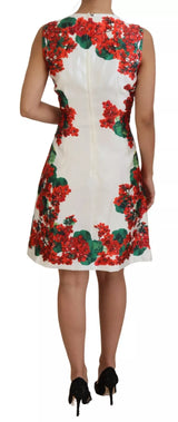 Dolce & Gabbana Silk White Portofino Motif Fitted Mini Dress