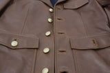 Dolce & Gabbana Brown Calfskin Button Down Blouson Jacket