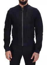 Dolce & Gabbana Dark Blue Suede Lambskin Blouson Jacket