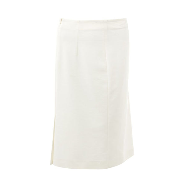 Lardini White Viscose Skirt