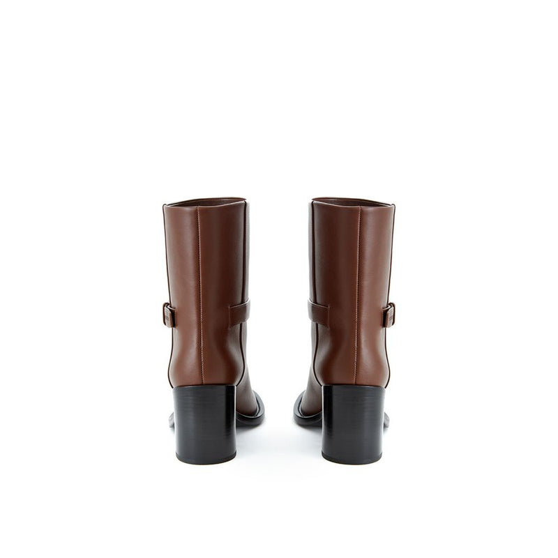 Burberry Elegant Leather Brown Boots for Sophisticated Style