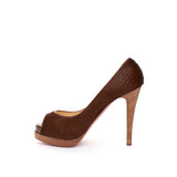 Christian Louboutin Elegant Brown Leather Pumps