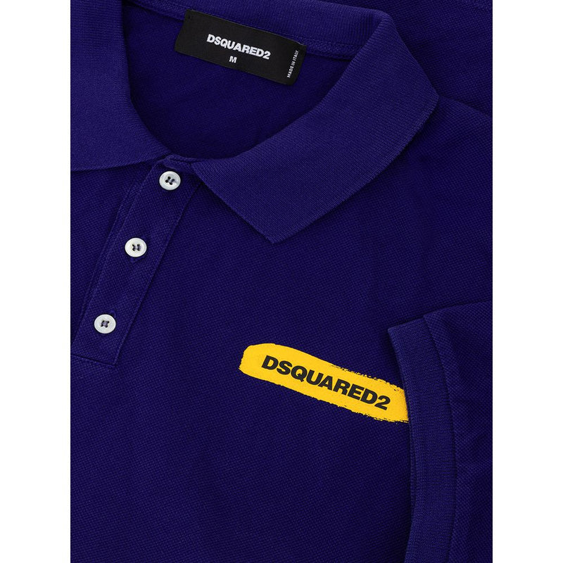 Dsquared² Regal Purple Cotton Polo Elegance