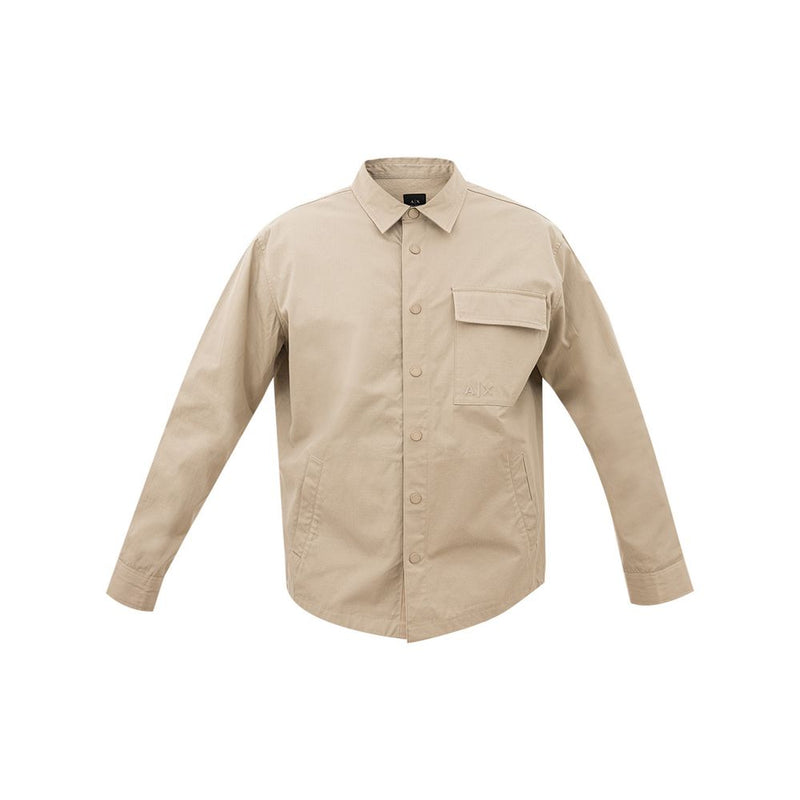 Armani Exchange Elegant Beige Cotton Men's Shirt